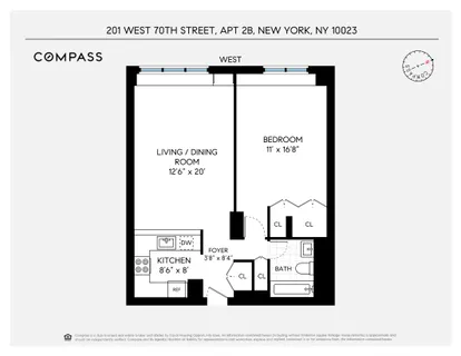 $885,000 | 201 West 70th Street, Unit 2B | Upper West Side
