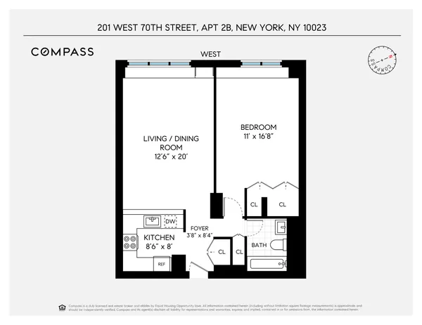 $885,000 | 201 West 70th Street, Unit 2B | Upper West Side
