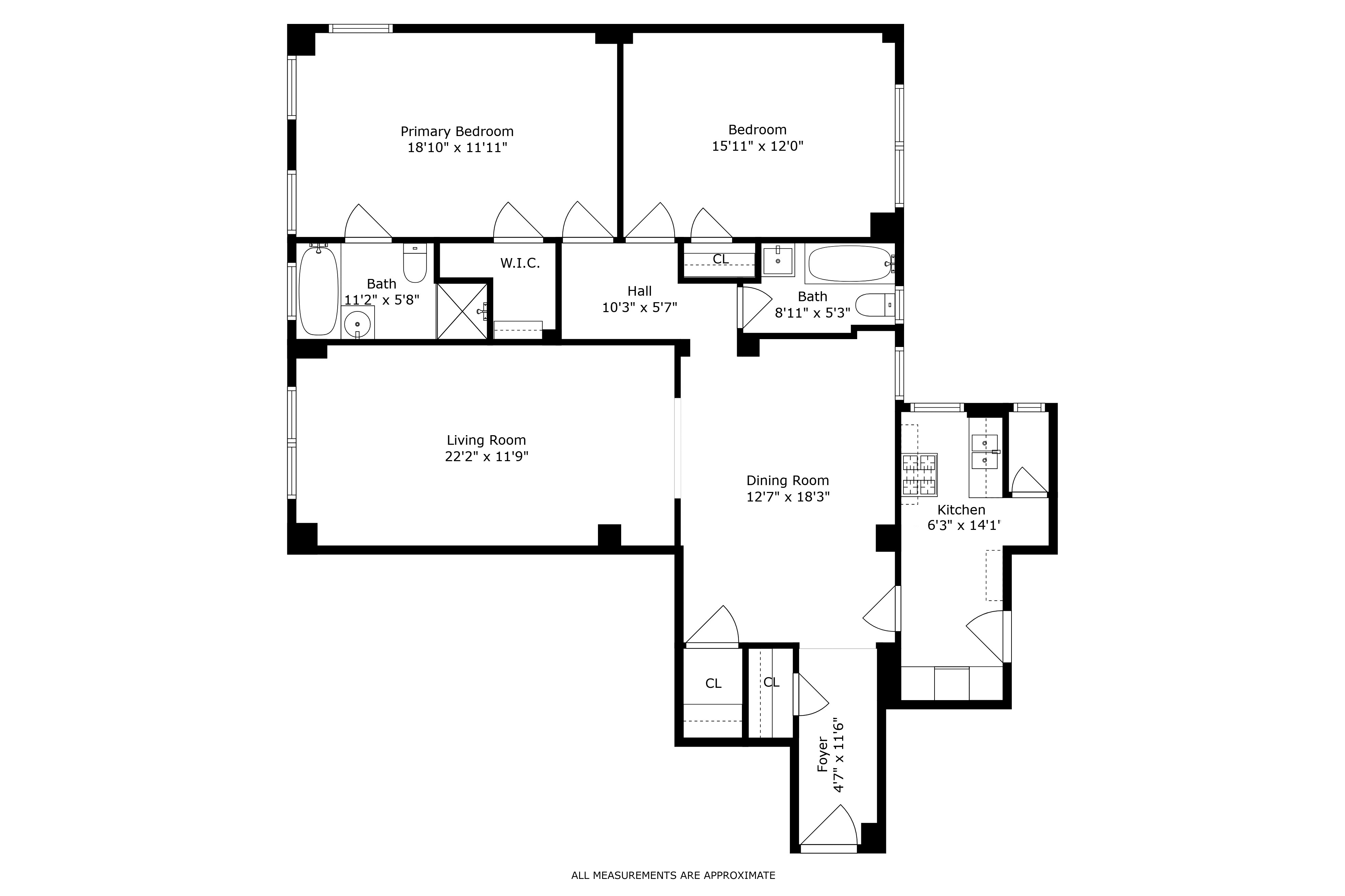 12 West 96th Street, Unit 9A Manhattan, NY 10025 - Photo 9 of 9 a picture of a floor plan