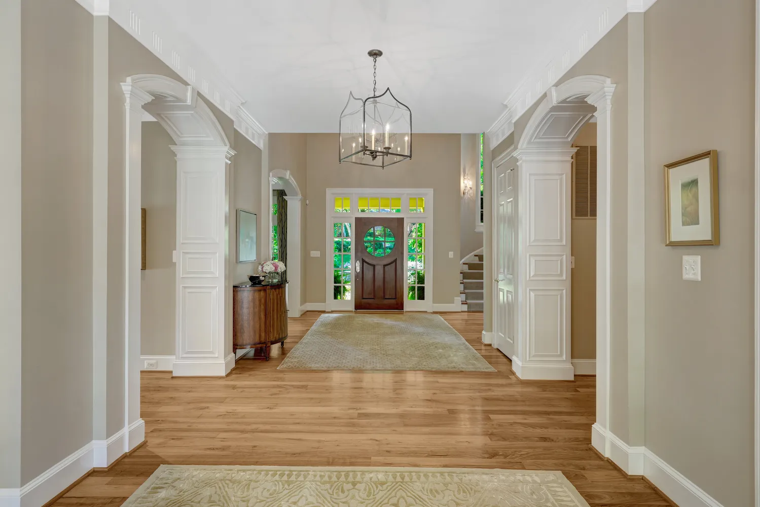 a living room with a couch and a window