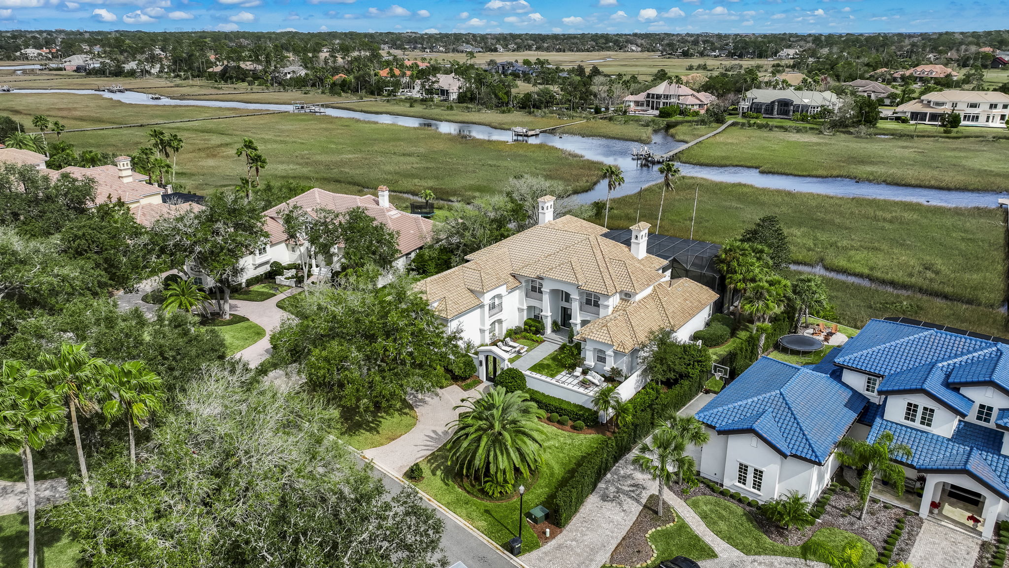 24624 Harbour View Drive Ponte Vedra Beach, FL 32082 - Photo 138 of 186 an aerial view of a house with a yard lake view and mountain view