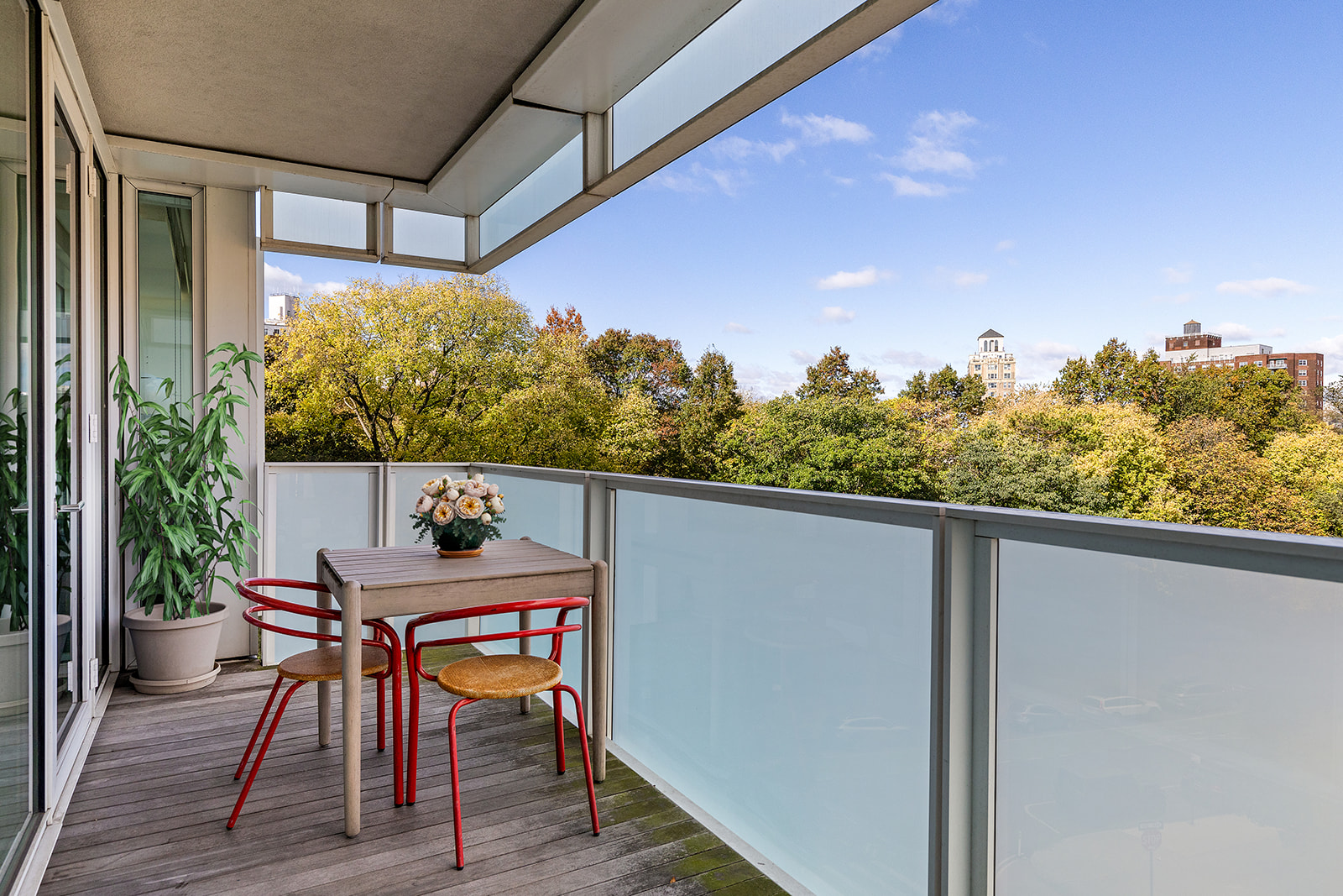 1 Grand Army Plaza, Unit 5C Brooklyn, NY 11238 - Photo 6 of 17 a balcony view with table and chairs