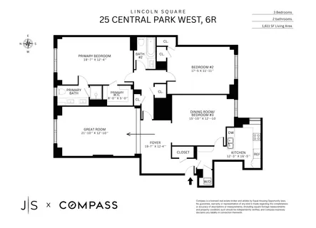 $2,950,000 | 25 Central Park West, Unit 6R | Upper West Side
