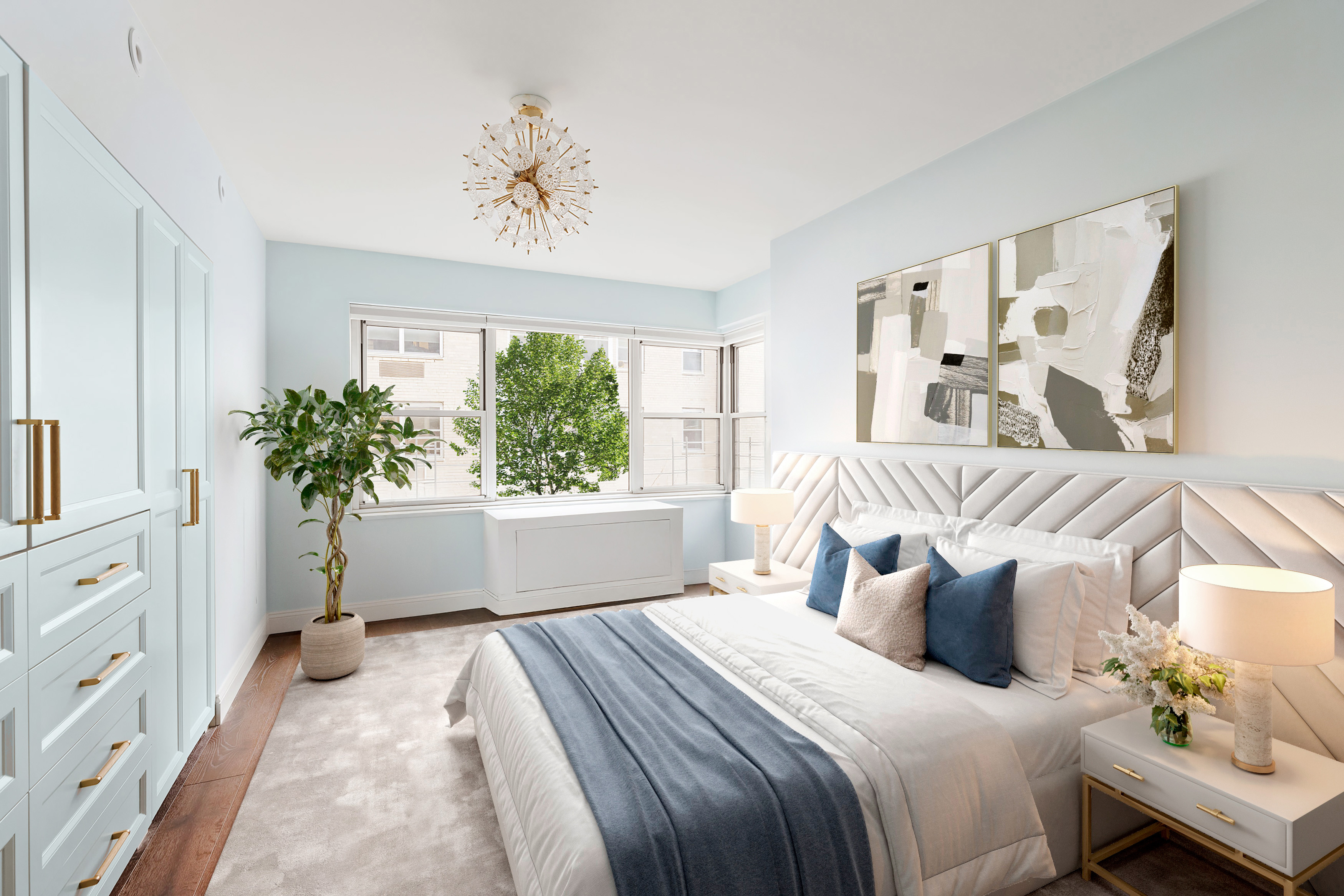 11 5th Avenue, Unit 8AB Manhattan, NY 10003 - Photo 6 of 15 a bedroom with a large bed and a window