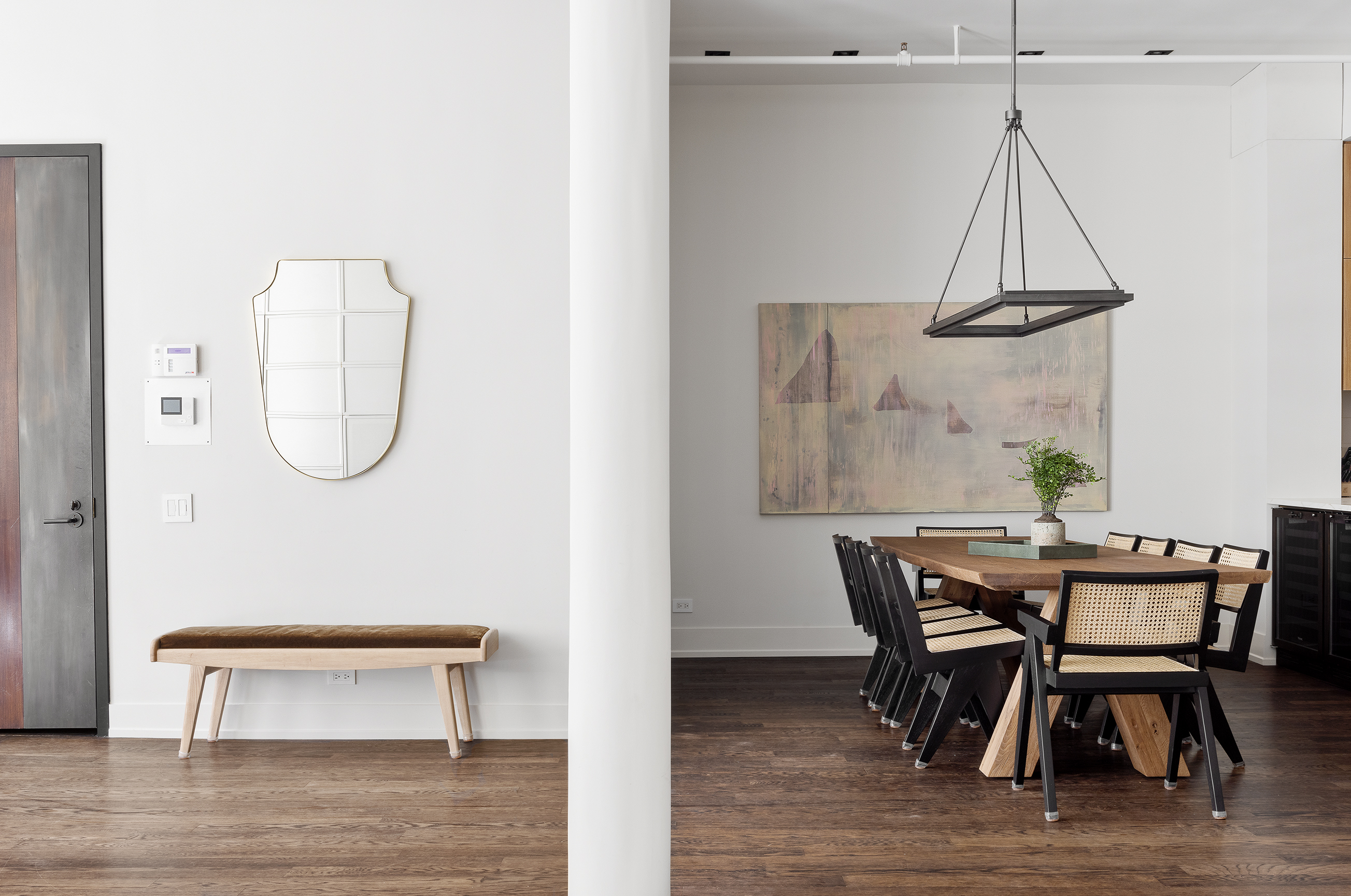20 Greene Street, Unit 4B Manhattan, NY 10013 - Photo 6 of 13 a view of a dining room with furniture and wooden floor