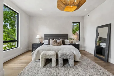 a living room with furniture and a couch