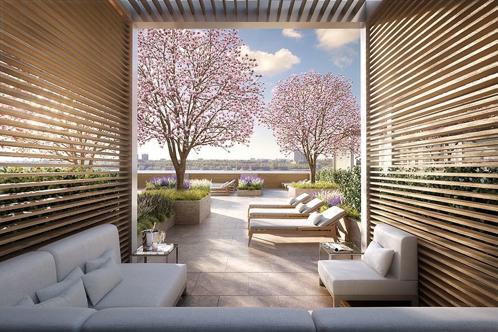 1 West End Avenue, Unit 26G Manhattan, NY 10023 - Photo 27 of 33 a view of a patio with couches and potted plants