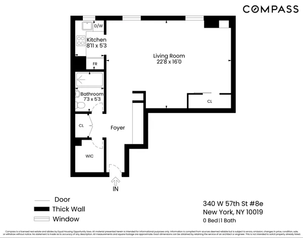 $675,000 | 340 West 57th Street, Unit 8E | Hell's Kitchen