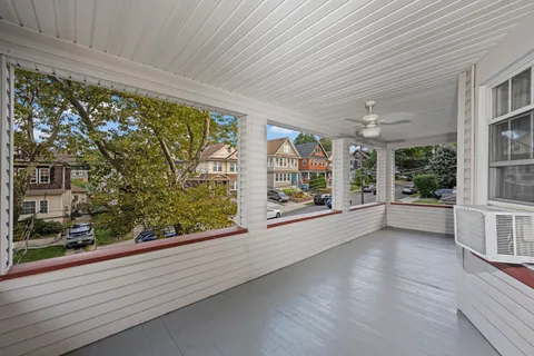 a view of a building from a windows