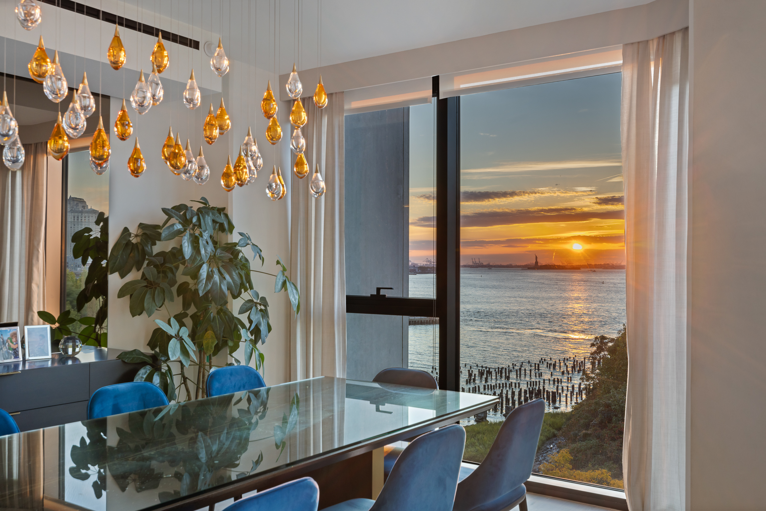 90 Furman Street, Unit N800 Brooklyn, NY 11201 - Photo 7 of 49 a view of a living room with furniture and floor to ceiling window