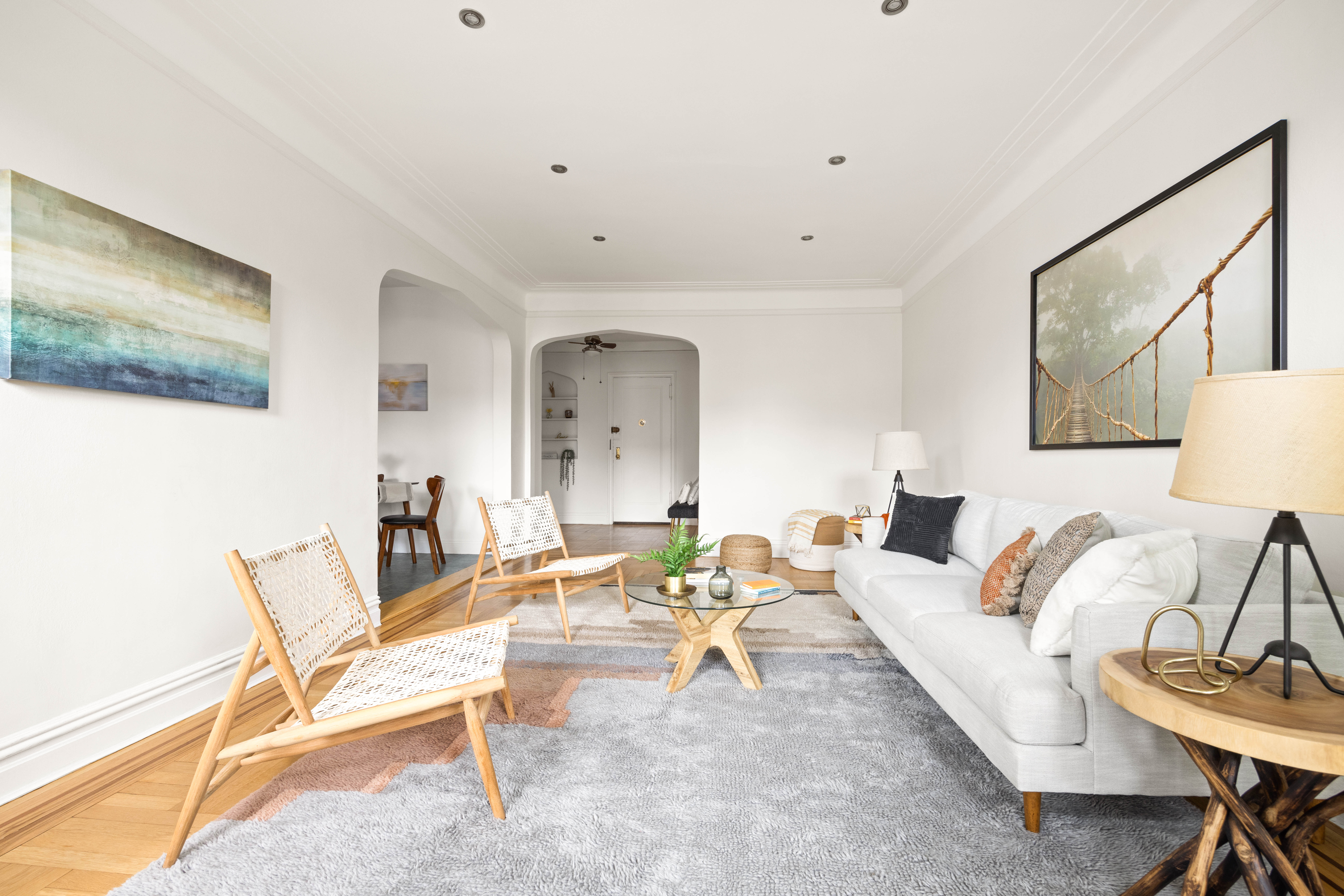 30 Ocean Parkway, Unit 6G Brooklyn, NY 11218 - Photo 3 of 18 a living room with furniture and a wooden floor