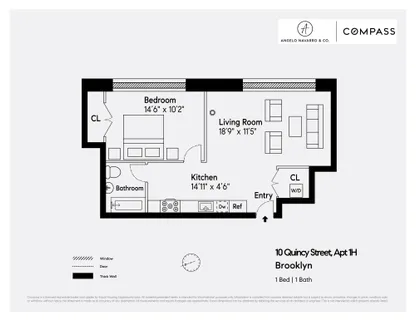 $995,000 | 10 Quincy Street, Unit 1H | Clinton Hill