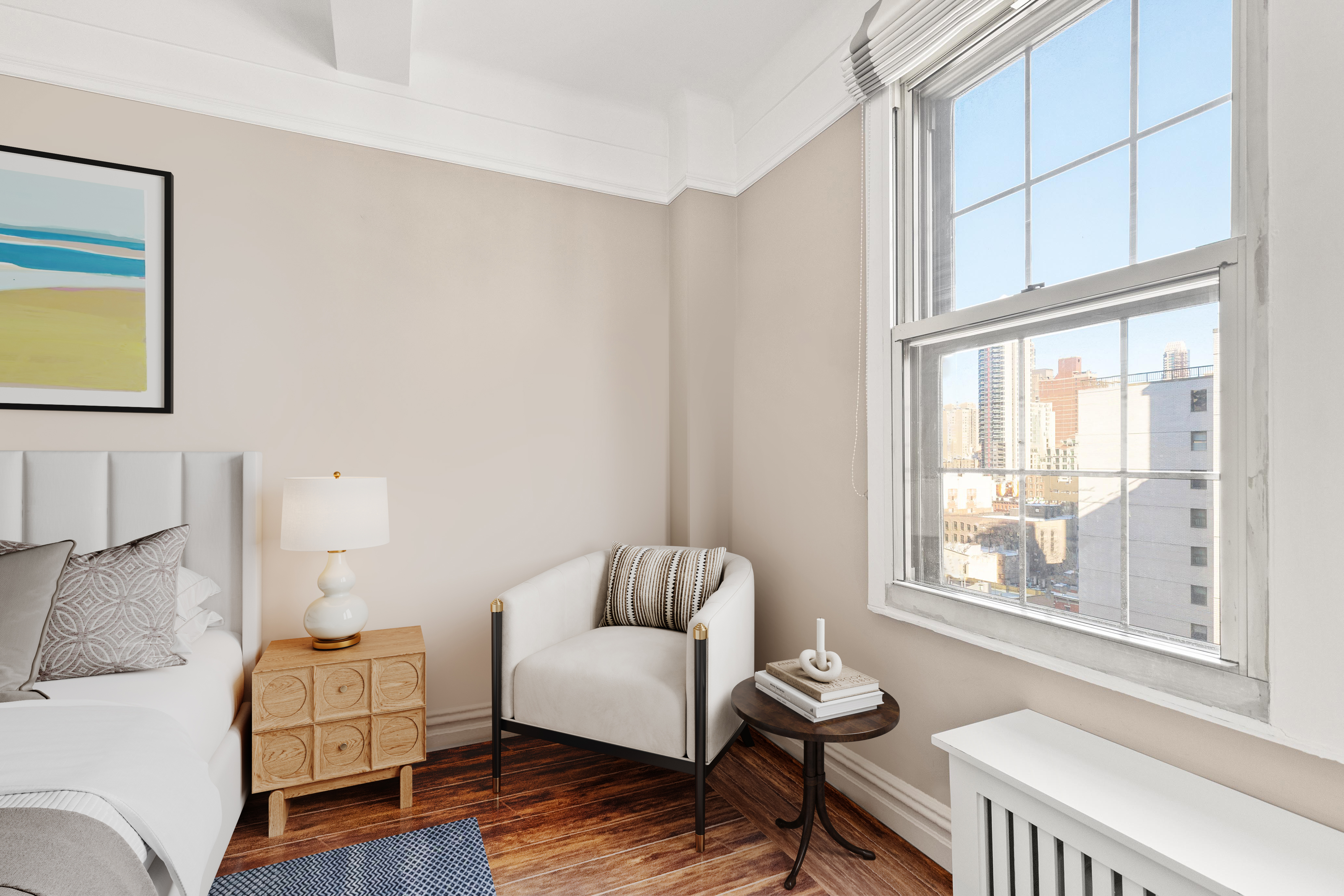 410 East 57th Street, Unit 15B Manhattan, NY 10022 - Photo 9 of 17 a living room with furniture and a window