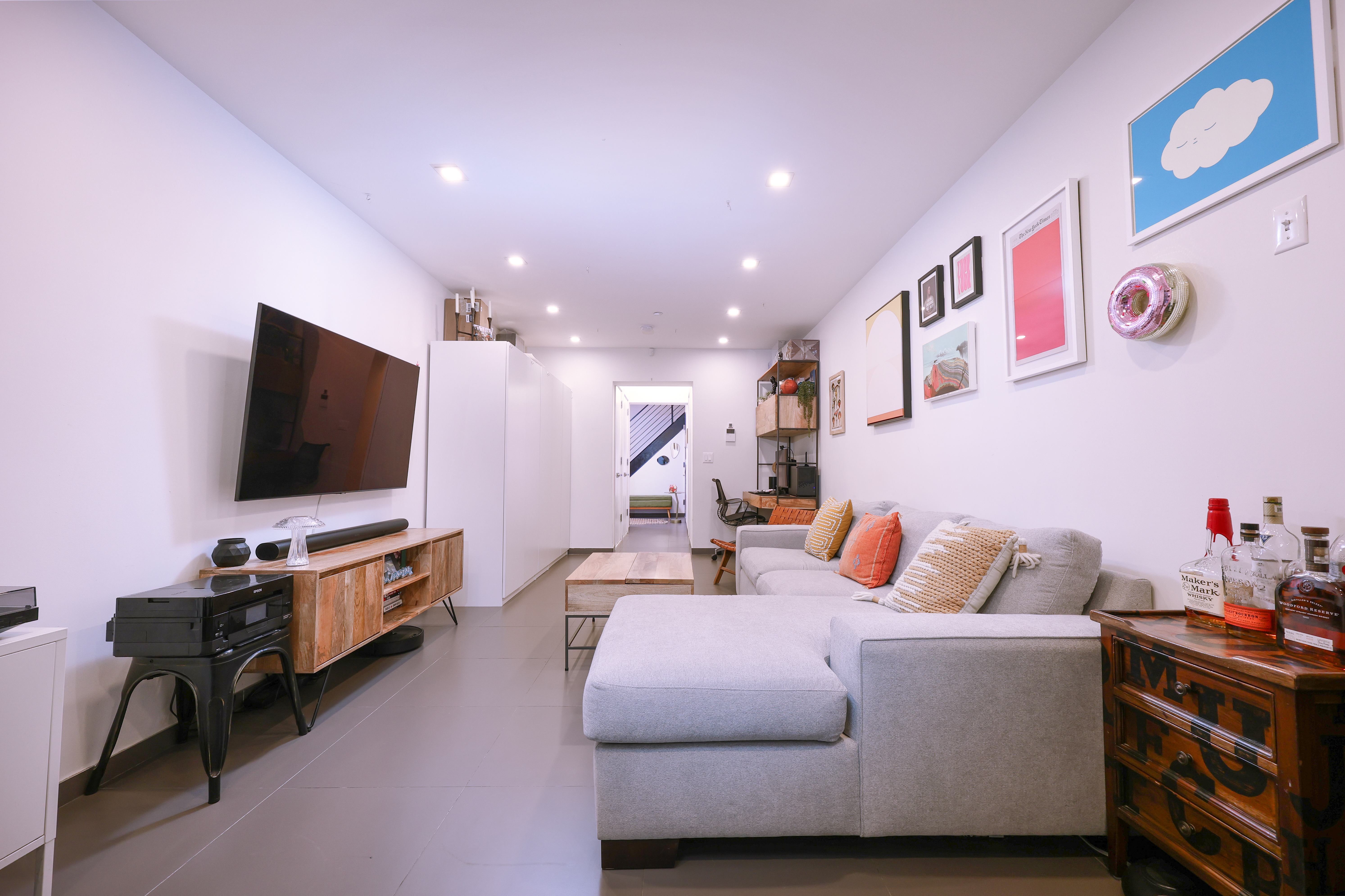 548 Lafayette Avenue, Unit 1A Brooklyn, NY 11205 - Photo 9 of 12 a living room with furniture and a flat screen tv