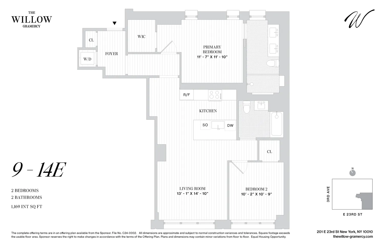 $2,300,000 | 201 East 23rd Street, Unit 11E | Kips Bay