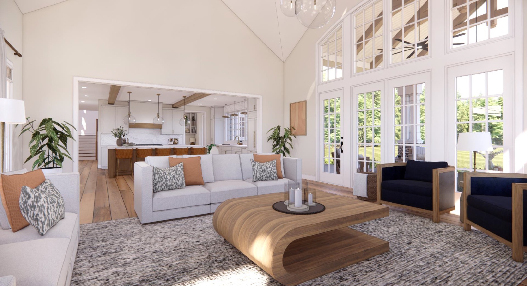 321 Lurgan Road New Hope, PA 18938 - Photo 25 of 30 a living room with furniture fireplace and large windows