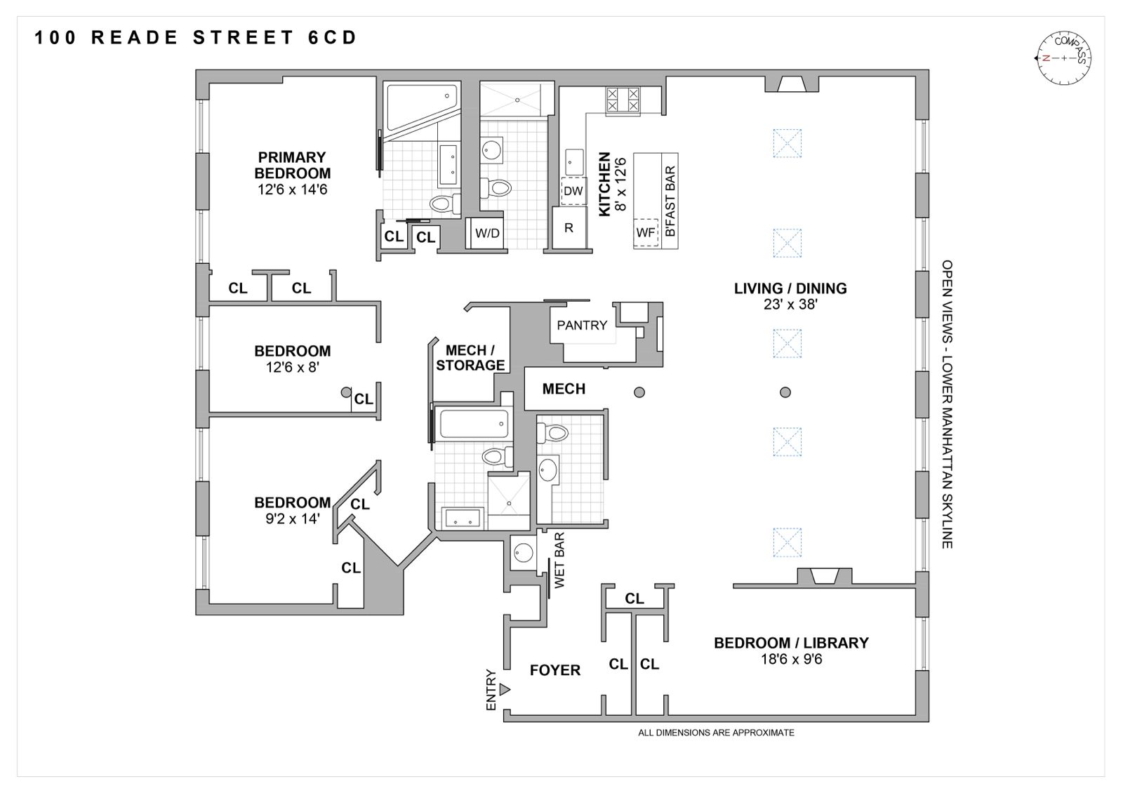 100 Reade Street, Unit 6CD Manhattan, NY 10013 - Photo 26 of 26 a picture of a floor plan