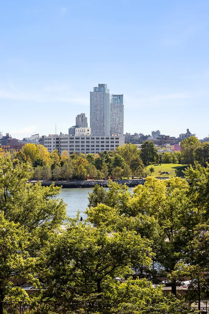 a view of a city with tall buildings