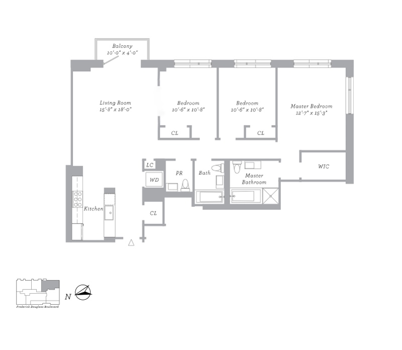 2280 Frederick Douglass Boulevard, Unit 10B Manhattan, NY 10027 - Photo 15 of 15 a picture of a floor plan