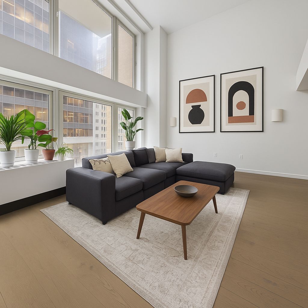 67 Liberty Street, Unit 10 Manhattan, NY 10005 - Photo 2 of 10 a living room with furniture and windows