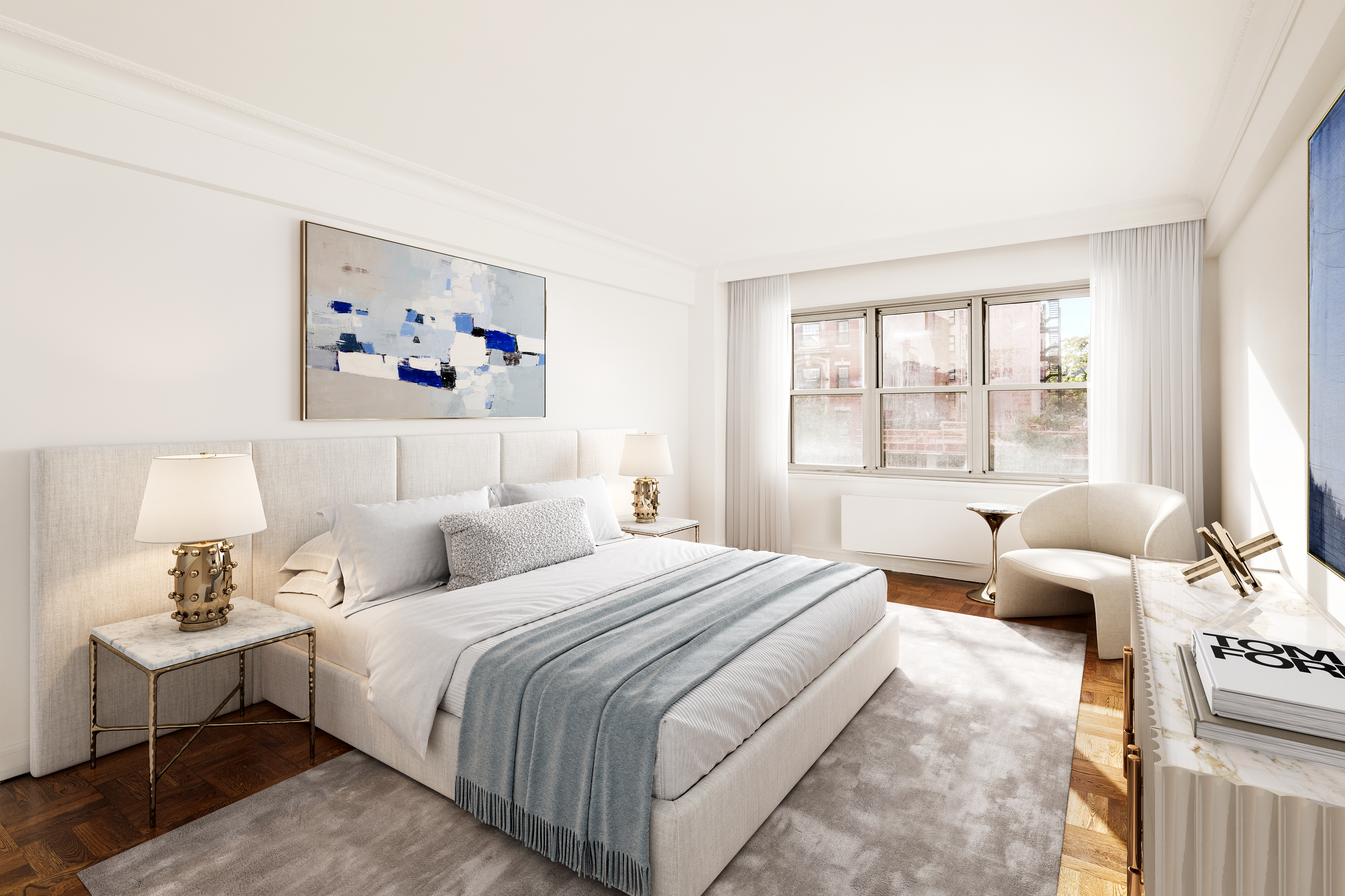 11 5th Avenue, Unit 5LW Manhattan, NY 10003 - Photo 9 of 19 a bedroom with a bed and a couch