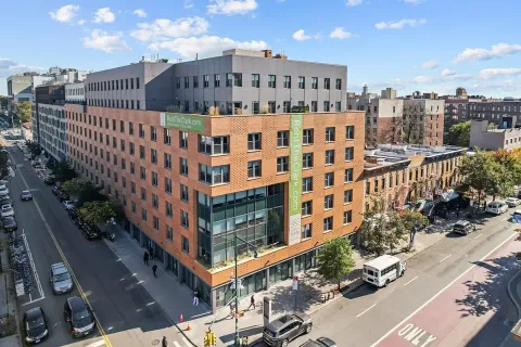 a building view with balcony