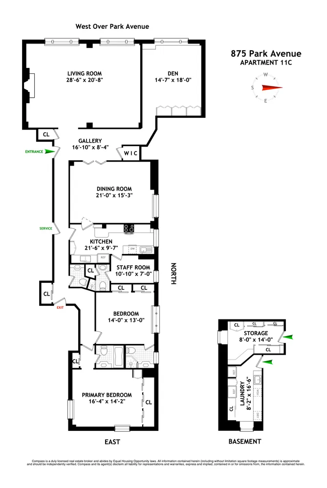 $3,595,000 | 875 Park Avenue, Unit 11C | Upper East Side