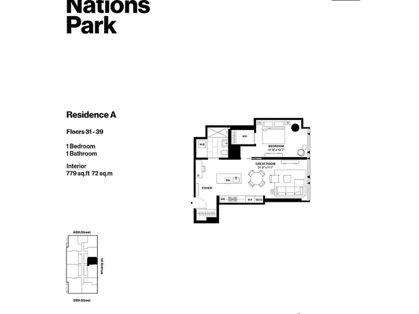 695 1st Avenue, Unit 34A Manhattan, NY 10016 - Photo 21 of 21 a picture of a floor plan