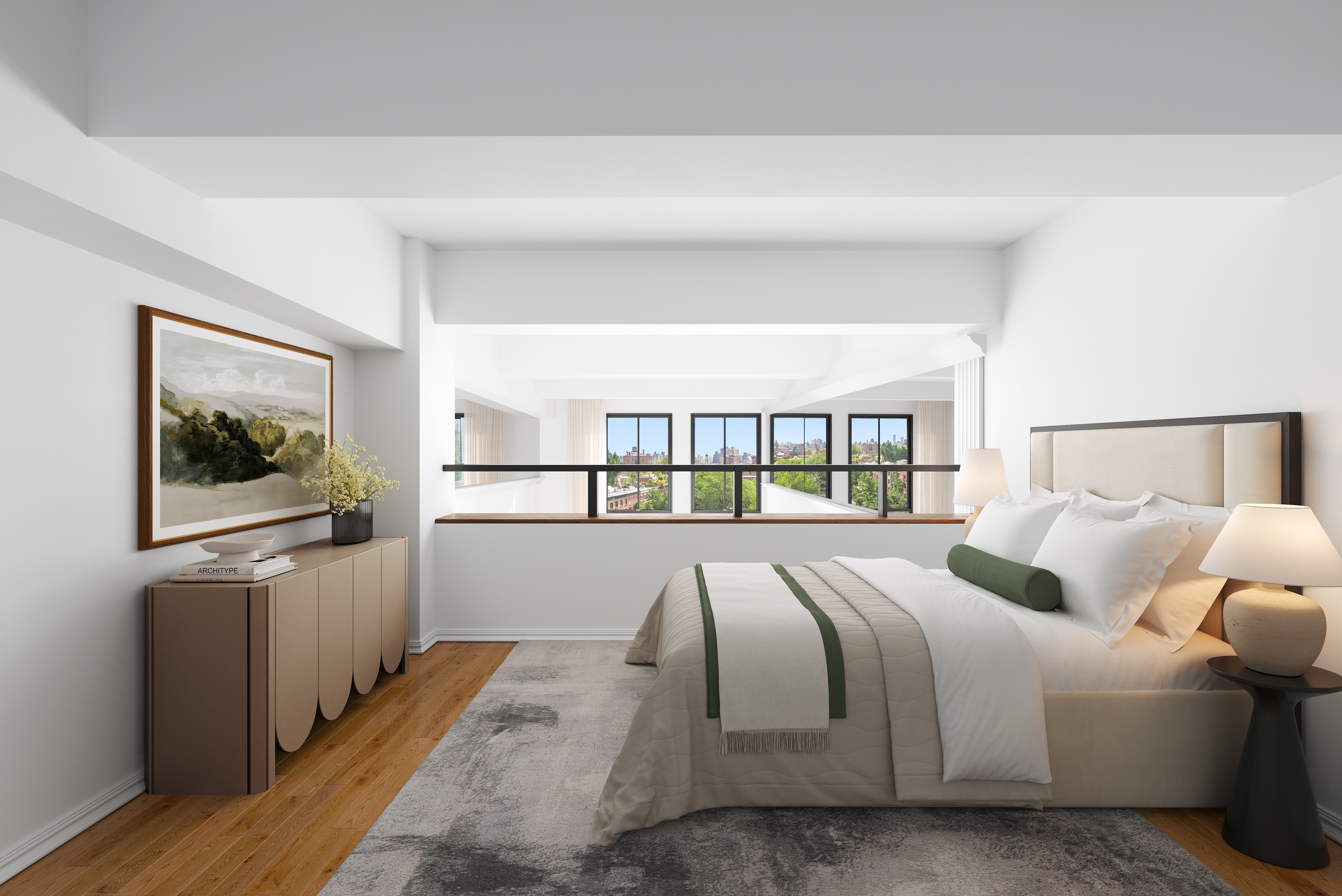 421 Hudson Street, Unit 504 Manhattan, NY 10014 - Photo 7 of 14 a bedroom with a bed and a large window