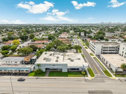 an aerial view of a city