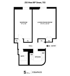 $859,000 | 250 West 88th Street, Unit 703 | Upper West Side