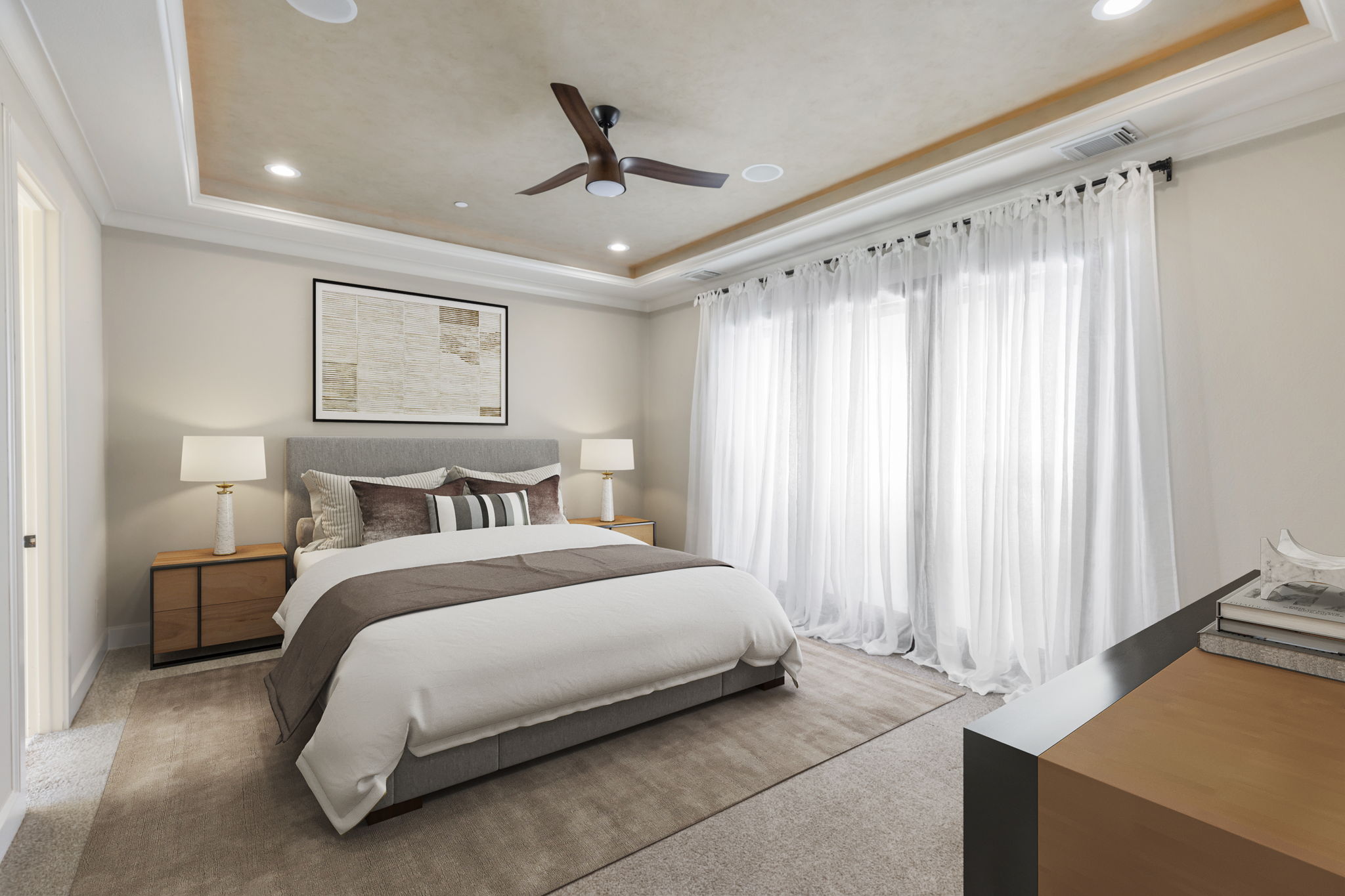 5407 Feagan Street Houston, TX 77007 - Photo 19 of 43 a bedroom with a bed and a painting on the wall