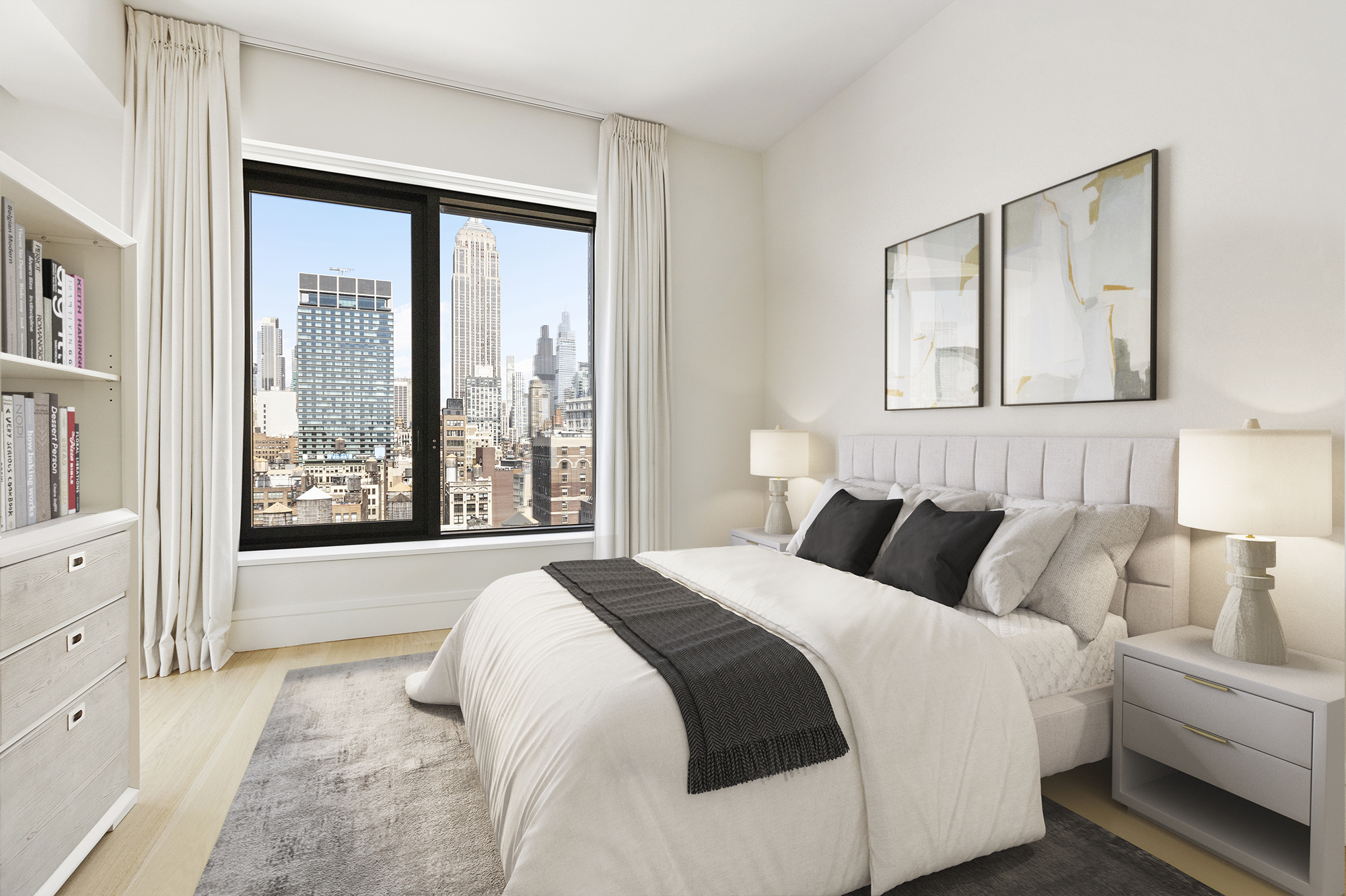 39 West 23rd Street, Unit 21A Manhattan, NY 10010 - Photo 11 of 14 a bedroom with a large bed and a large window