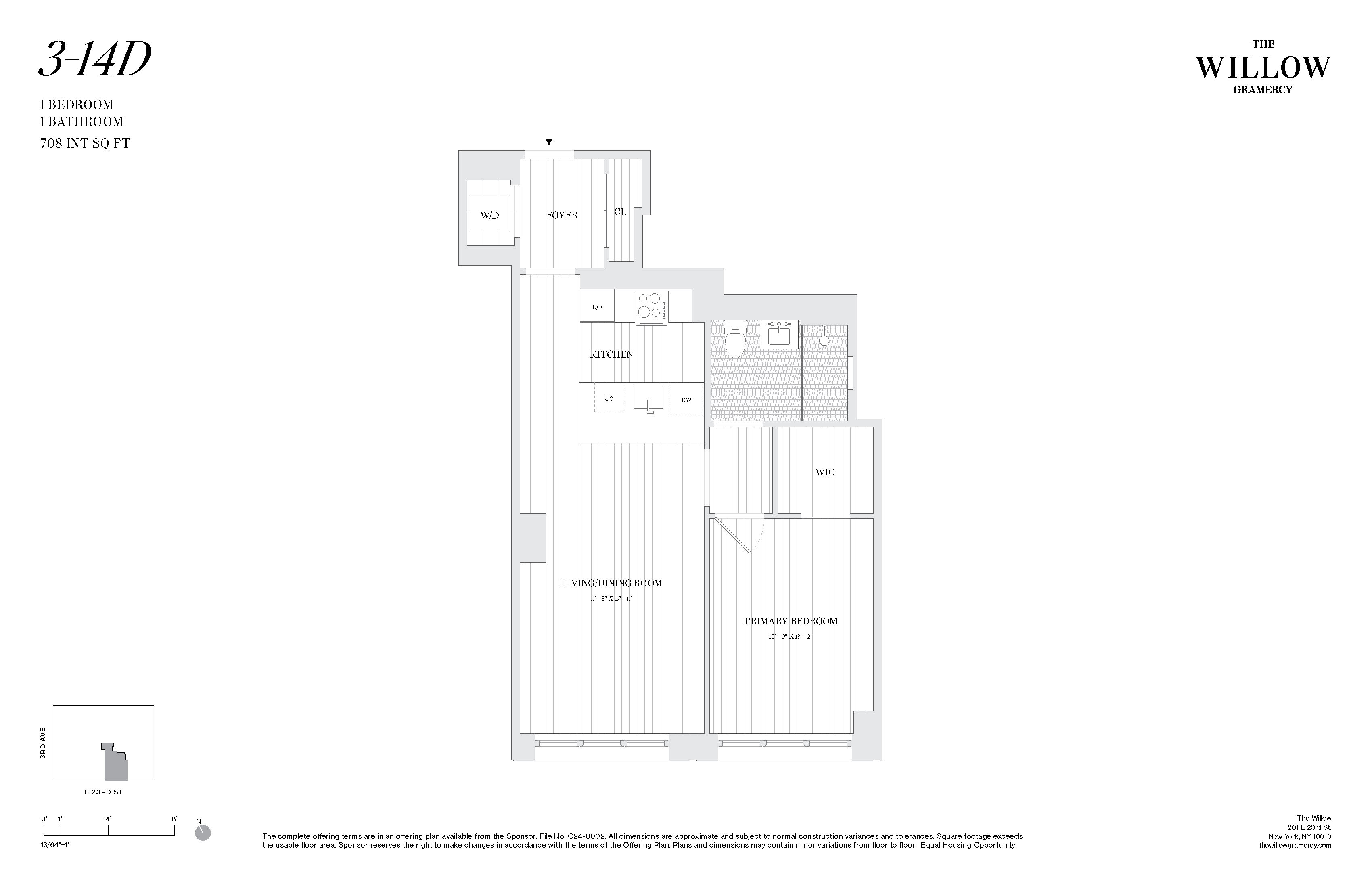 201 East 23rd Street, Unit 10D Manhattan, NY 10010 - Photo 19 of 19 a picture of a floor plan