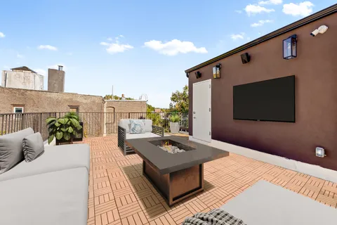 a living room with furniture