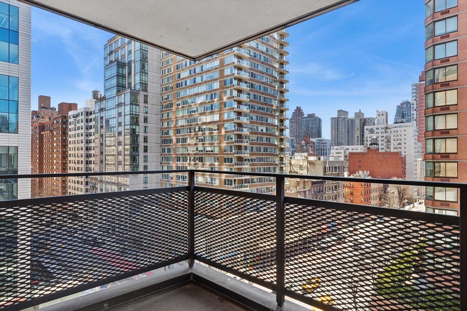 a view of city from a balcony