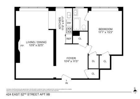 $565,000 | 424 East 52nd Street, Unit 9B | Midtown East