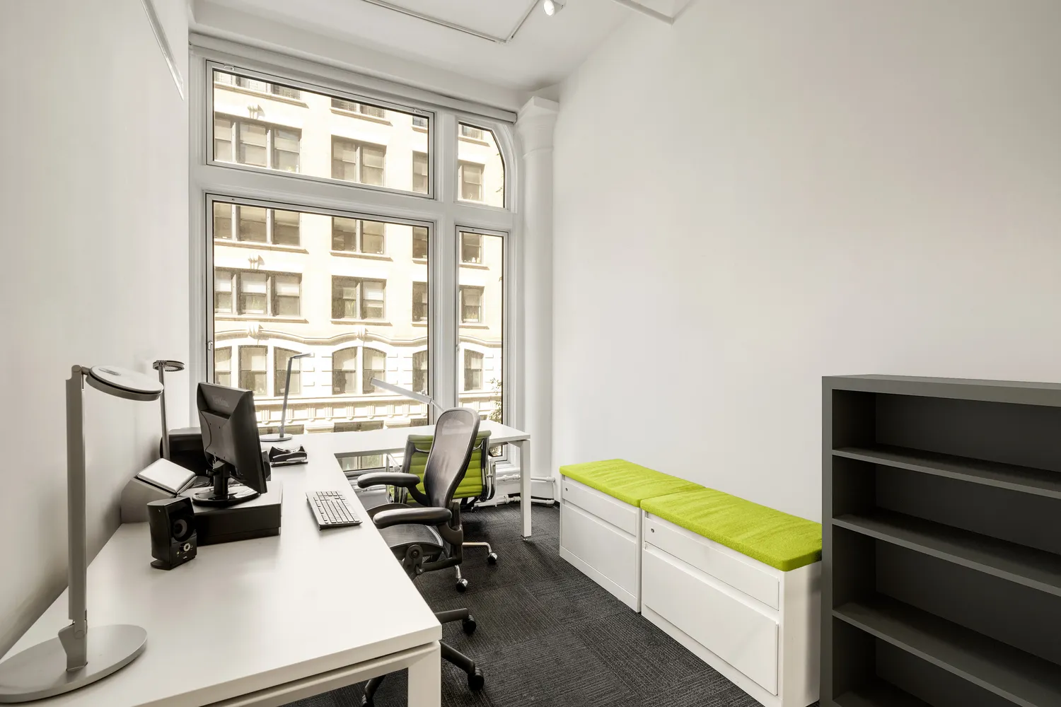 a room with furniture and a window