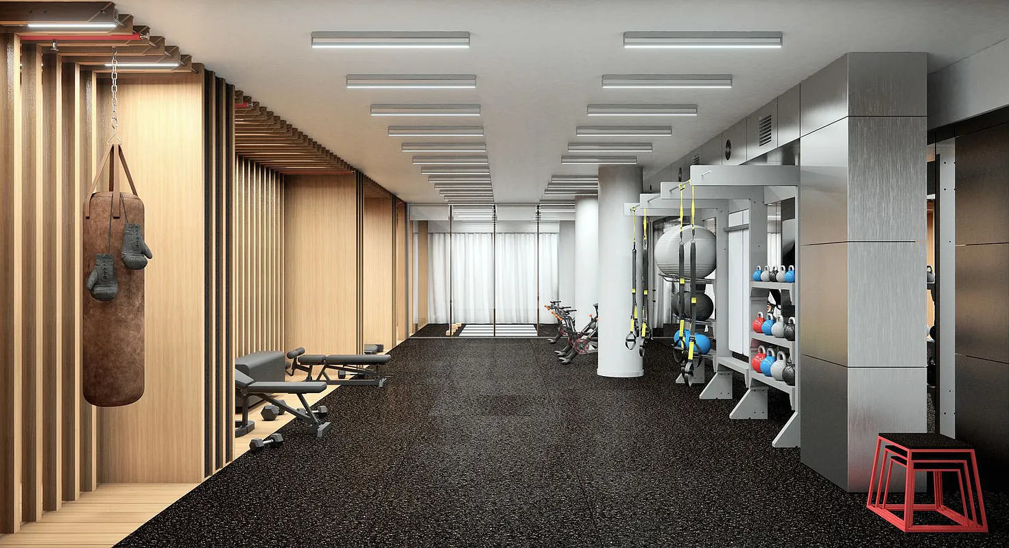 30 Warren Street, Unit 2C Manhattan, NY 10007 - Photo 12 of 18 a view of a room with gym equipment