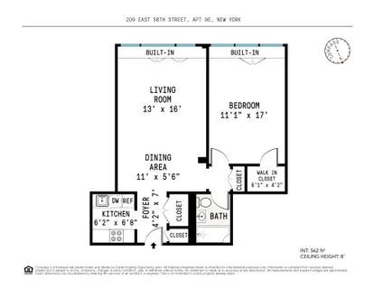 $650,000 | 209 East 56th Street, Unit 9E | Midtown East