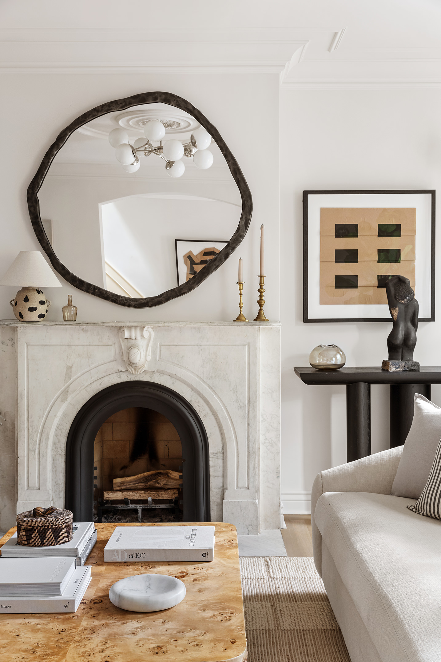 439 Sackett Street Brooklyn, NY 11231 - Photo 6 of 25 a living room with furniture and a fireplace