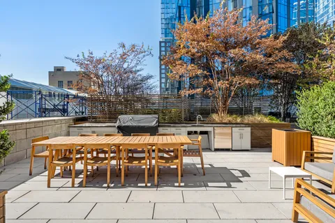 a view of an outdoor space with seating