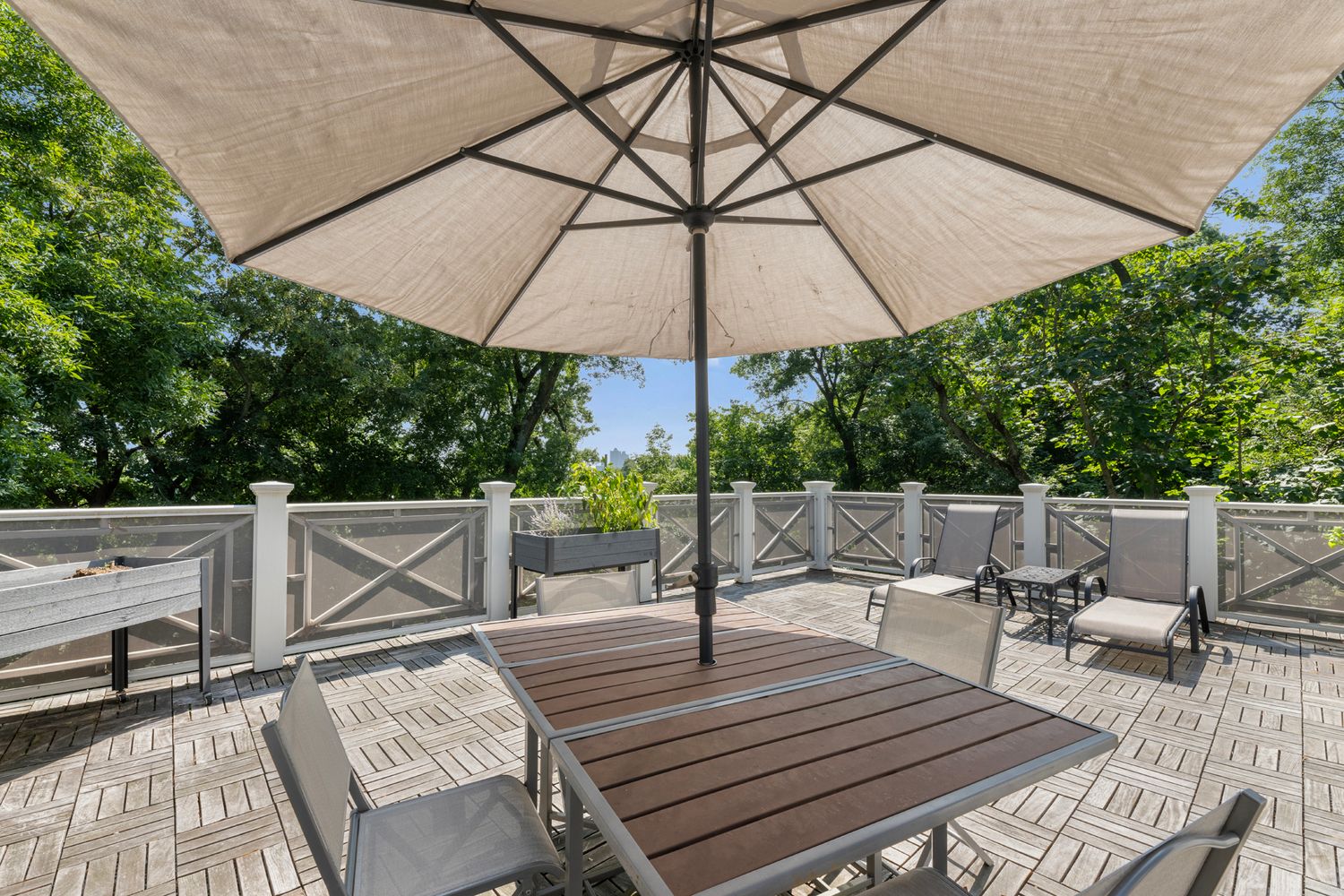an aerial view of a house with outdoor space