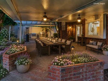 a outdoor space with lots of green space