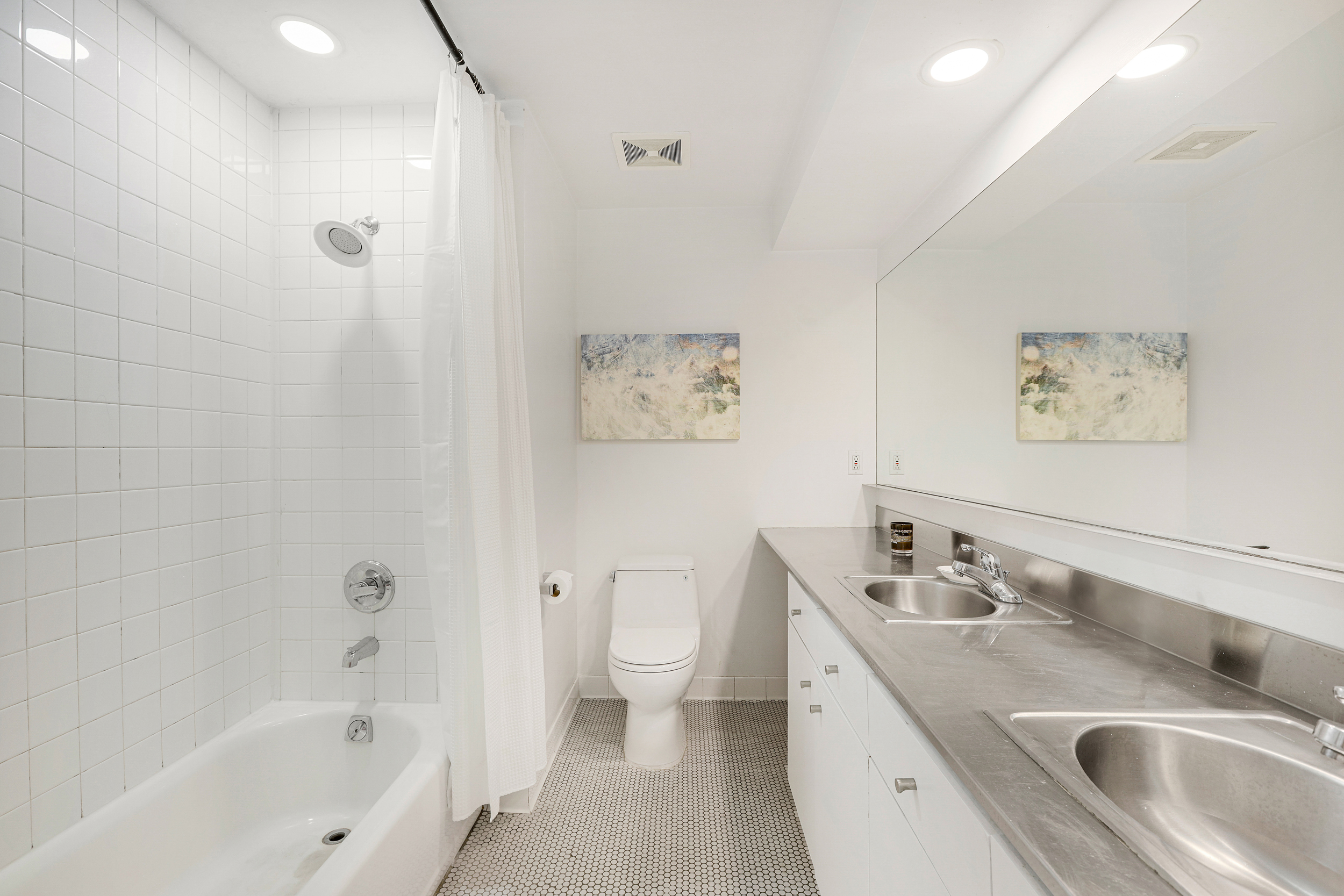 56 Bergen Street, Unit 1R Brooklyn, NY 11201 - Photo 7 of 13 a spacious bathroom with a sink a toilet and a bathtub