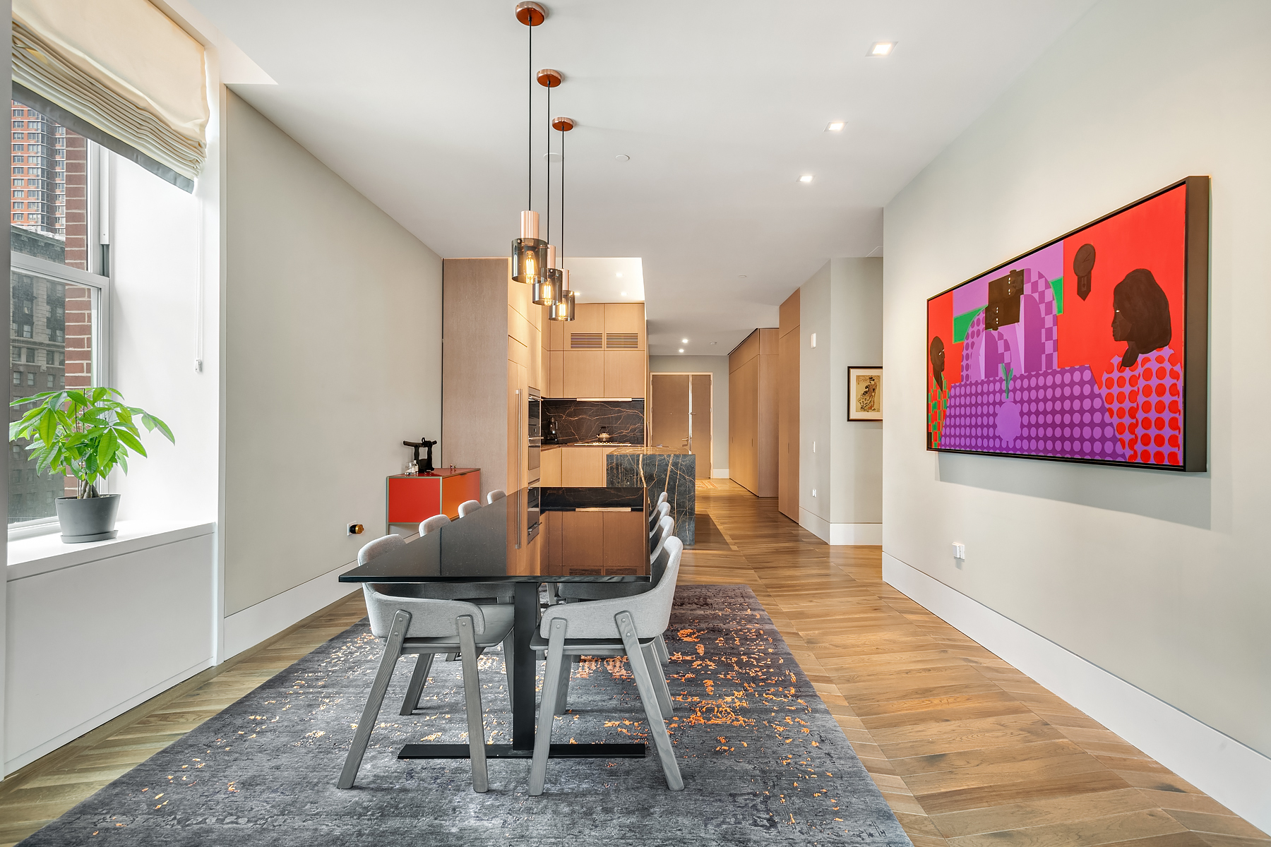 49 Chambers Street, Unit 11D Manhattan, NY 10007 - Photo 7 of 30 a view of a dining room with furniture