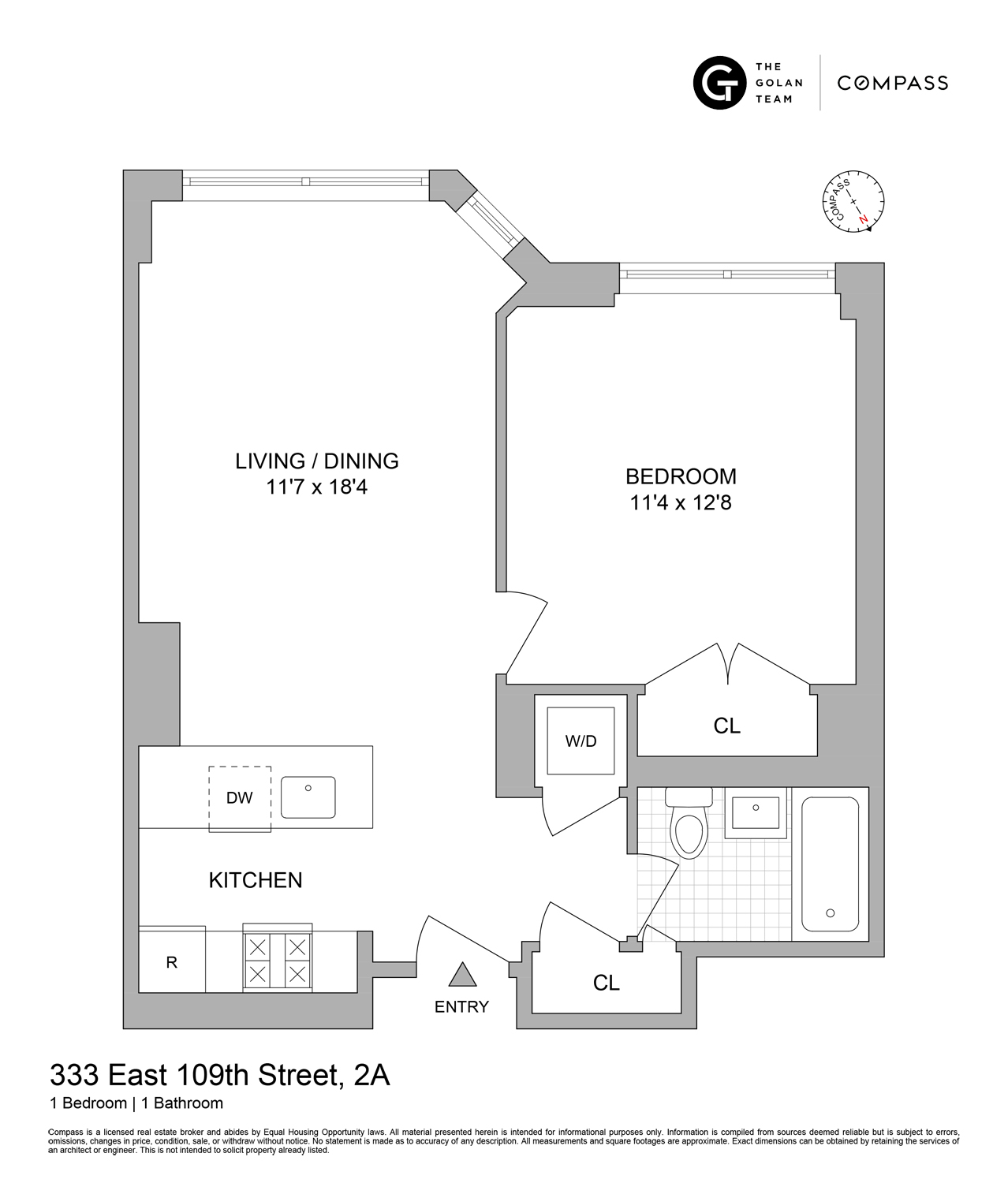 333 East 109th Street, Unit 2A Manhattan, NY 10029 - Photo 9 of 9 a picture of a floor plan