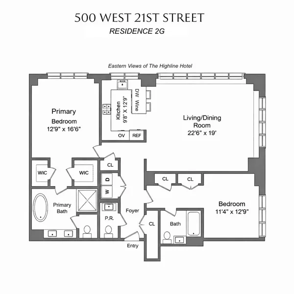 $3,995,000 | 500 West 21st Street, Unit 2G | Chelsea