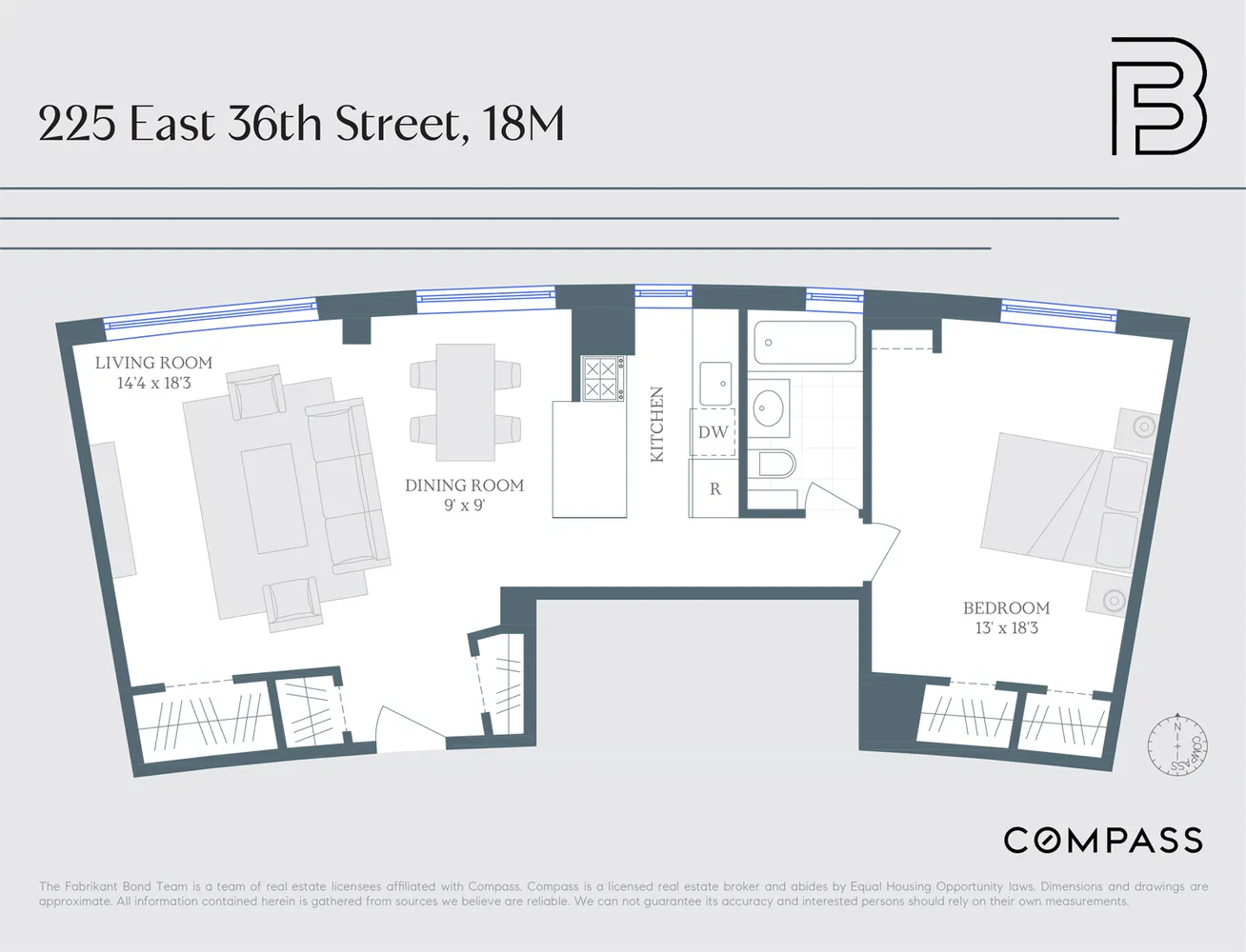$4,000 | 225 East 36th Street, Unit 18M | Murray Hill