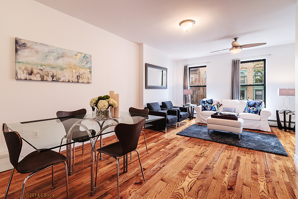 404 Classon Avenue, Unit 2 Brooklyn, NY 11238 - Photo 2 of 14 a living room with furniture and wooden floor
